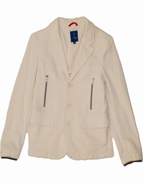 FAY Boys 3 Button Blazer Jacket 9-10 Years White Lightweight Fit Roll