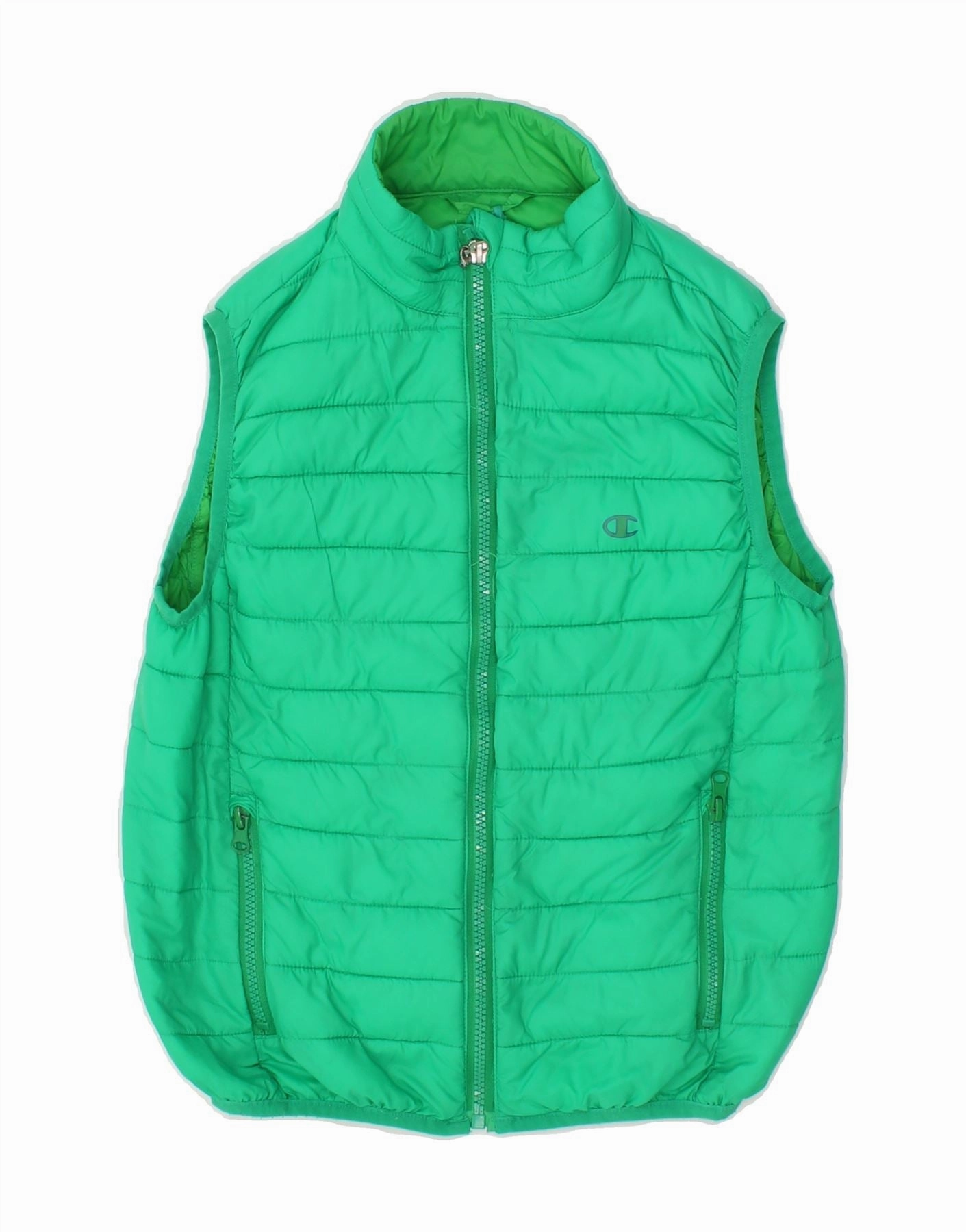 Trunk CHAMPION Boys Padded Gilet 7-8 Years Small Green Polyamide