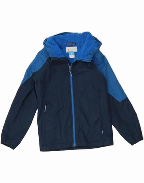 Socks COLUMBIA Boys Windbreaker Jacket 7-8 Years Small Navy Blue Colourblock