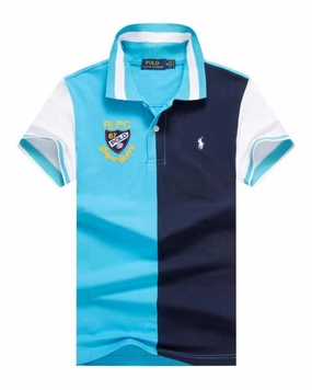 RLPC  Polo Skyblue And Navy Blue Small Pony Outdoor Ready
