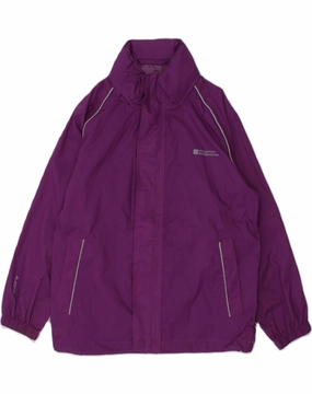 MOUNTAIN WAREHOUSE Boys Hooded Rain Jacket 7-8 Years Purple Nylon Functional