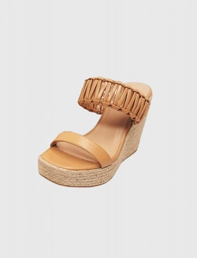 Women's Atlas Wedge Sandal In Natural Patch Work