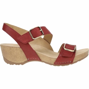 Women's Trinity Cayenne Burnished Nubuck Wedge In Red Urban Fit Storm Safe