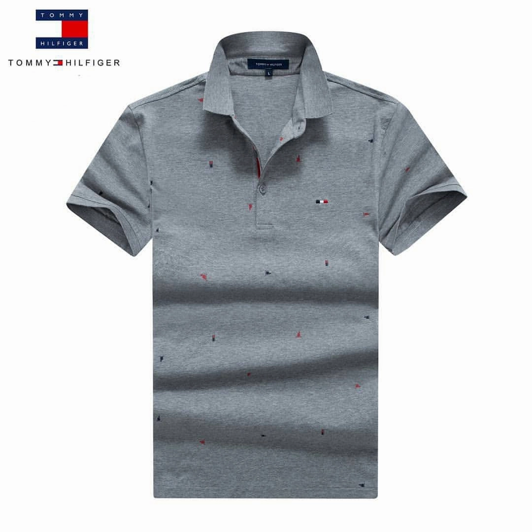 Tommy Hilfiger  Grey Men Polo Fit for All Seasons Sporty Design