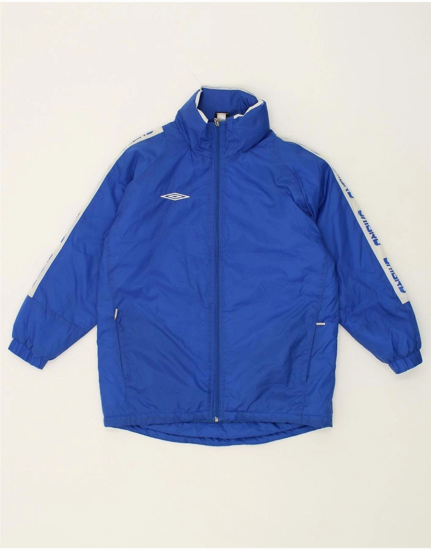 UMBRO Boys Windbreaker Jacket 13-14 Years XL Blue Nylon Slide Strap Waistband