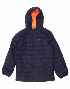Designer MOUNTAIN WAREHOUSE Boys Hooded Padded Jacket 11-12 Years Navy Blue Nylon