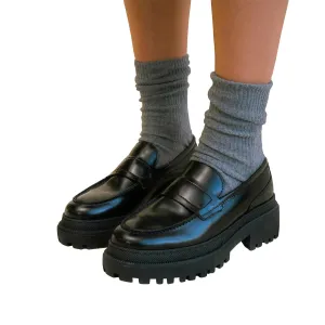 Grass Walk Iona Saddle Loafer In Black