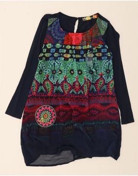 All Day Look Romance Soul DESIGUAL Girls Long Sleeve Sheath Dress 9-10 Years Navy Blue Floral