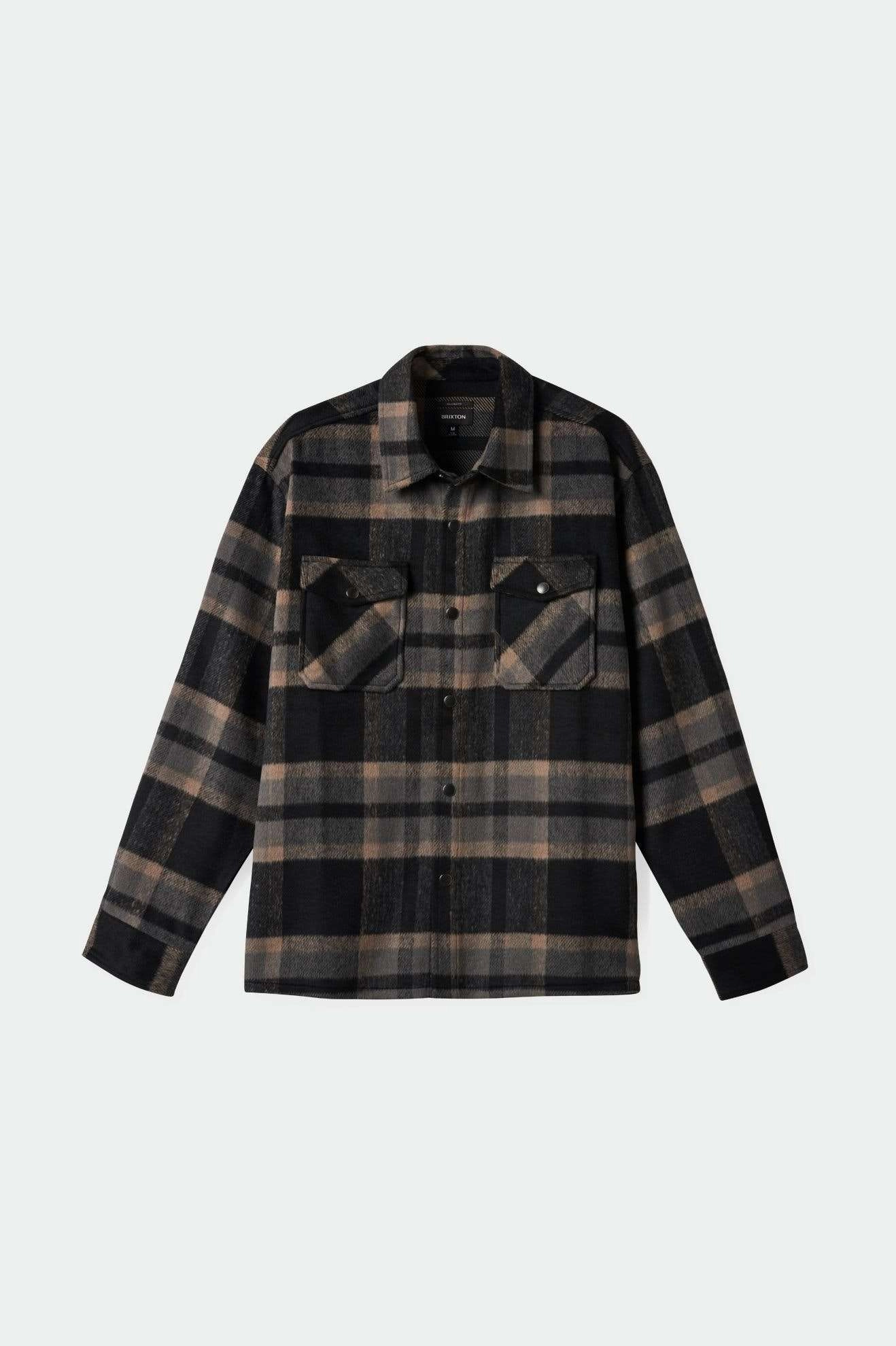 Tagless Design Selden Soft Brushed L/S Flannel Overshirt - Black/Charcoal