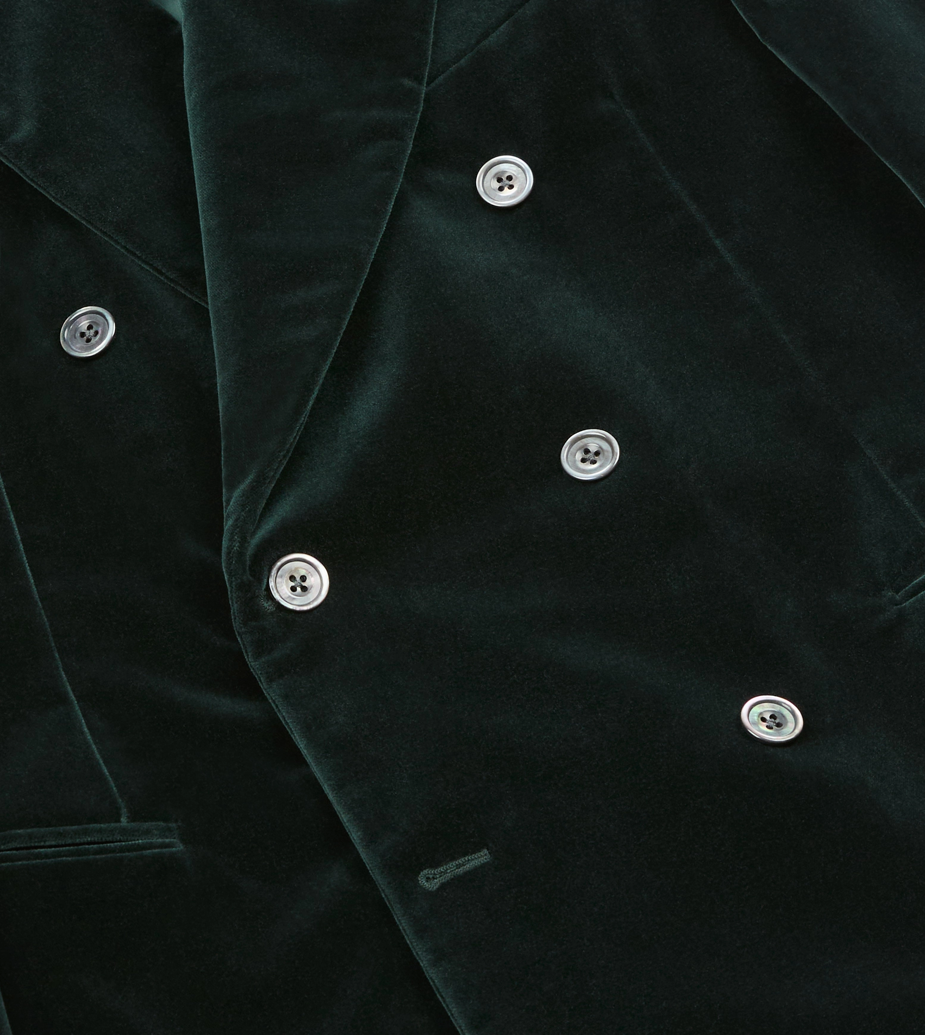 Business Ready Style business wardrobe Green Velvet Double-Breasted Blazer
