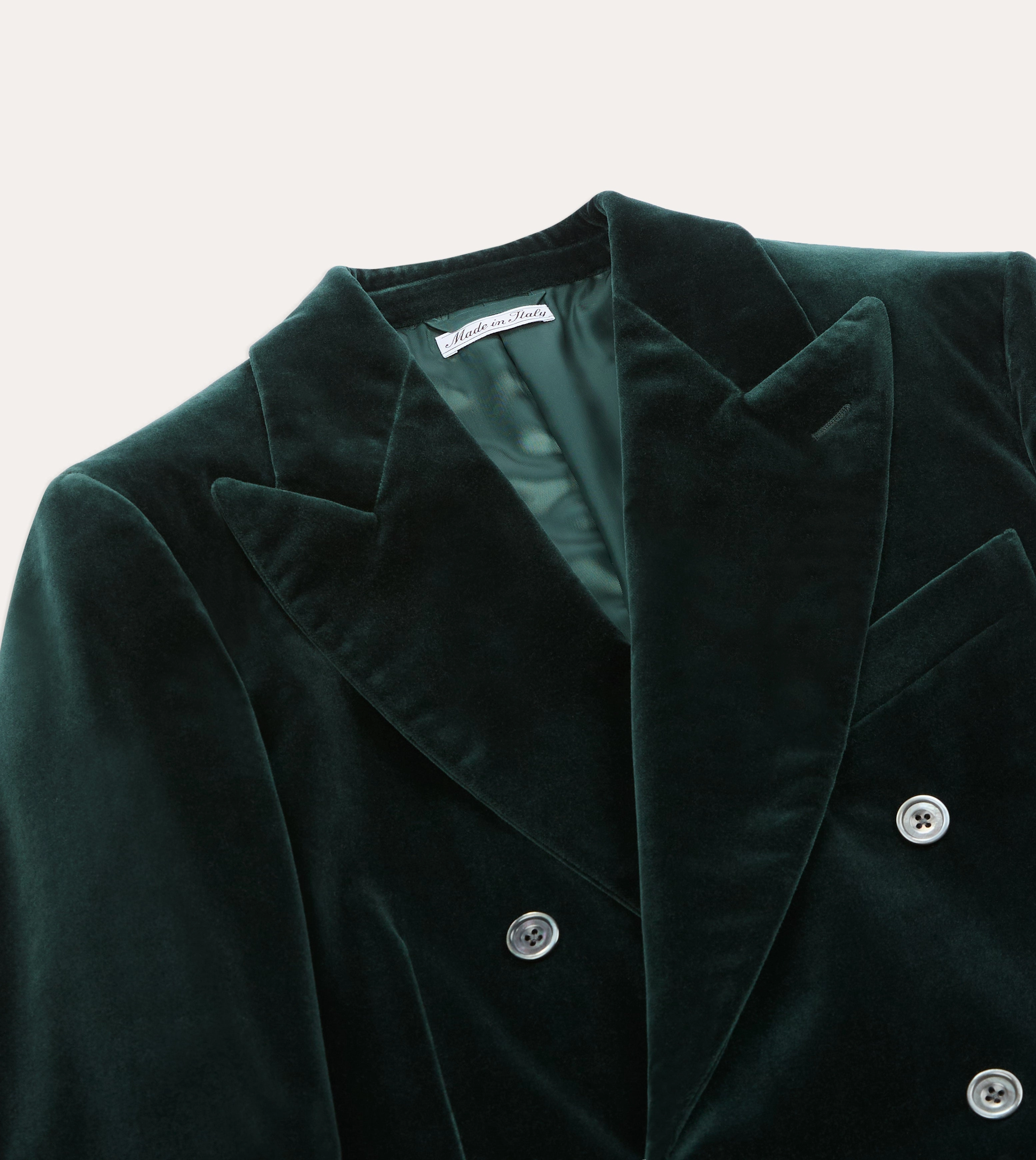 Workwear Essential Green Velvet Double-Breasted Blazer