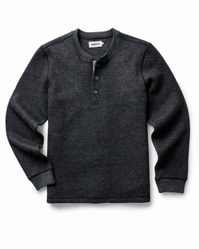 The Evans Henley in Charcoal Birdseye Wool Holiday Outfit Holiday Travel