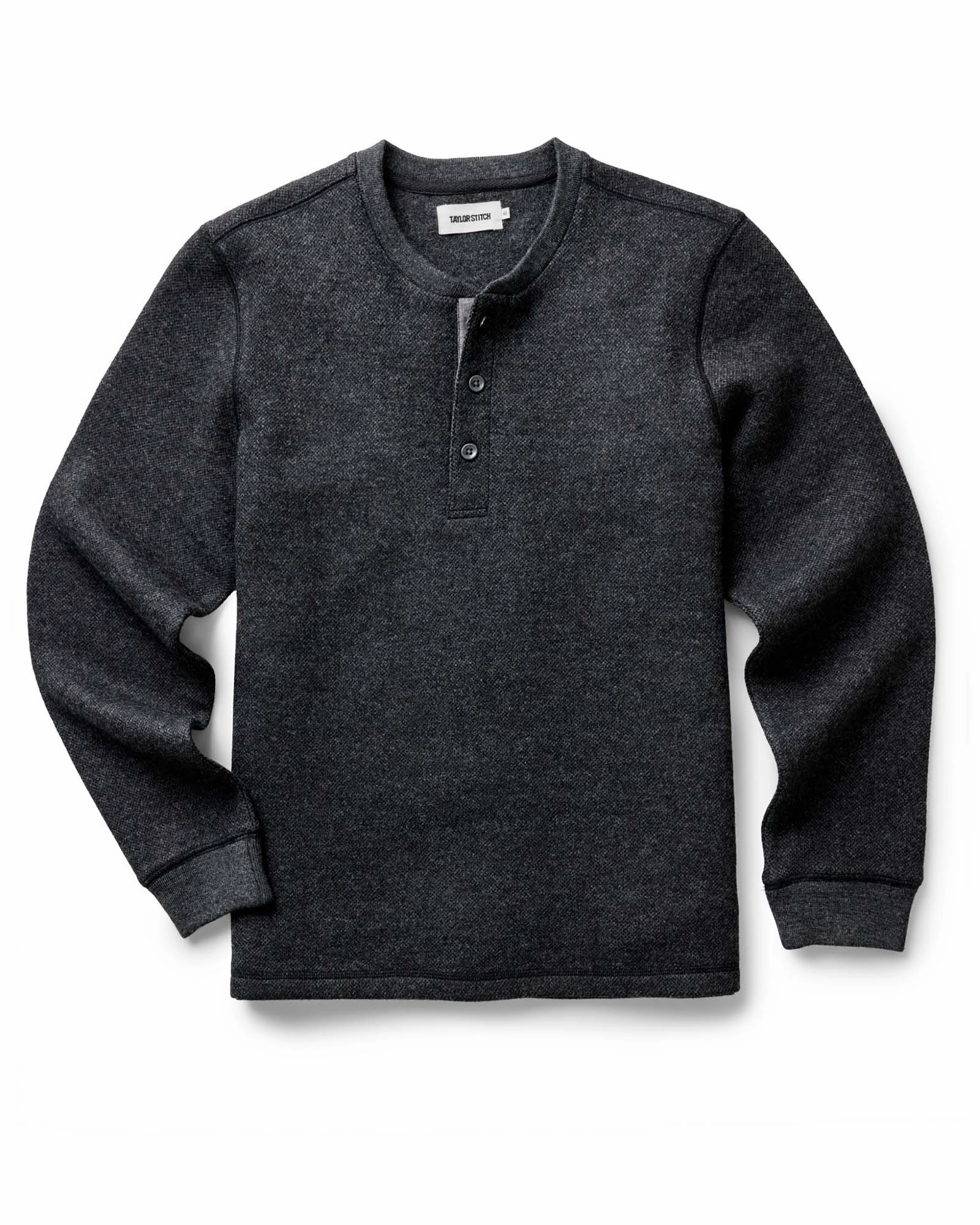 The Evans Henley in Charcoal Birdseye Wool Holiday Outfit Holiday Travel