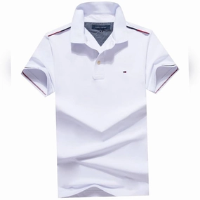 Multi Purpose Wear Easy-Going Style Cotton-piqu?? polo Tommy Hilfiger Polo White Plain shirt with logo undercollar
