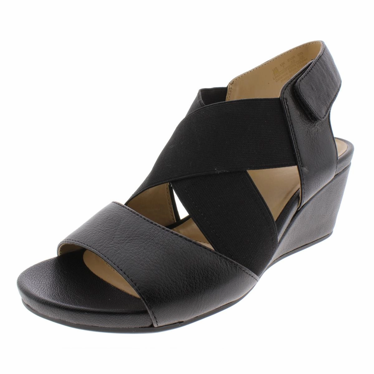 Cleo Womens Leather Strappy Wedges Weekend Wear