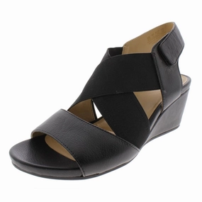 Cleo Womens Leather Strappy Wedges Weekend Wear