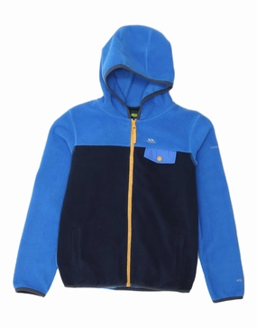 Midweight Piece TRESPASS Boys Hooded Fleece Jacket 11-12 Years Navy Blue Colourblock