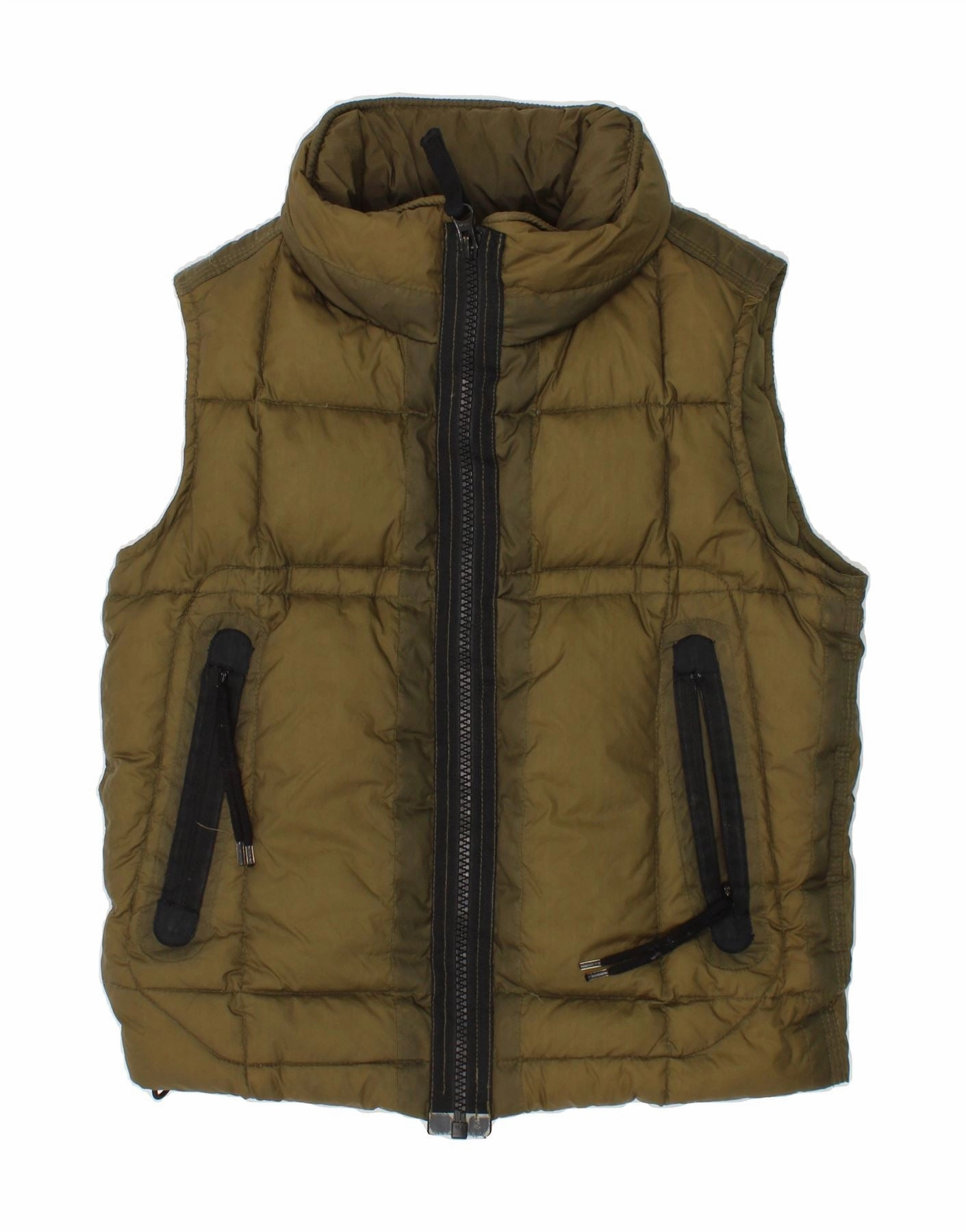 Camping Trip STONE ISLAND Boys Graphic Hooded Padded Gilet 3-4 Years Green Polyester