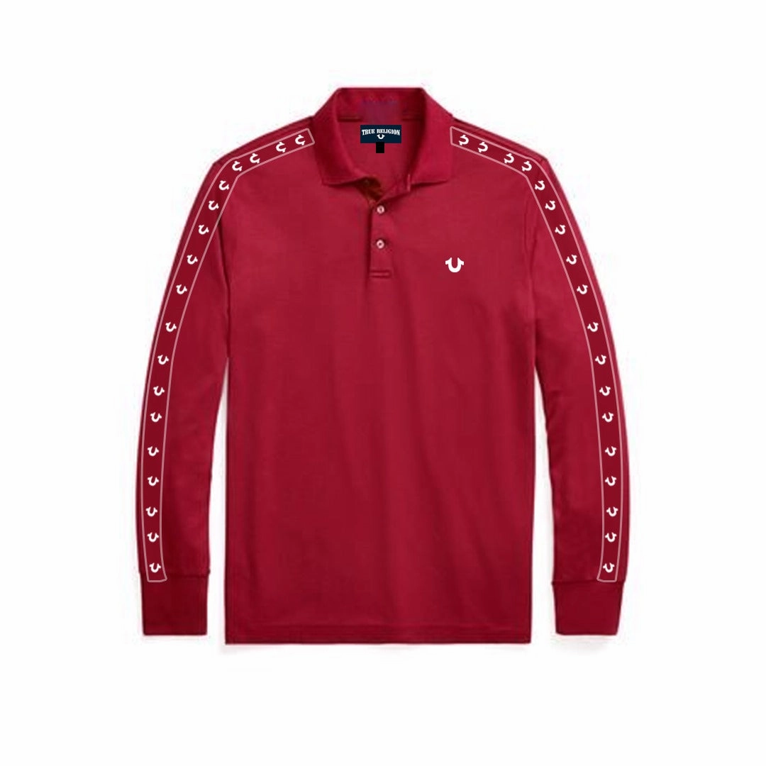 Comfortable Layer comfortable top True Religion Maroon Men Long Sleeve Polo