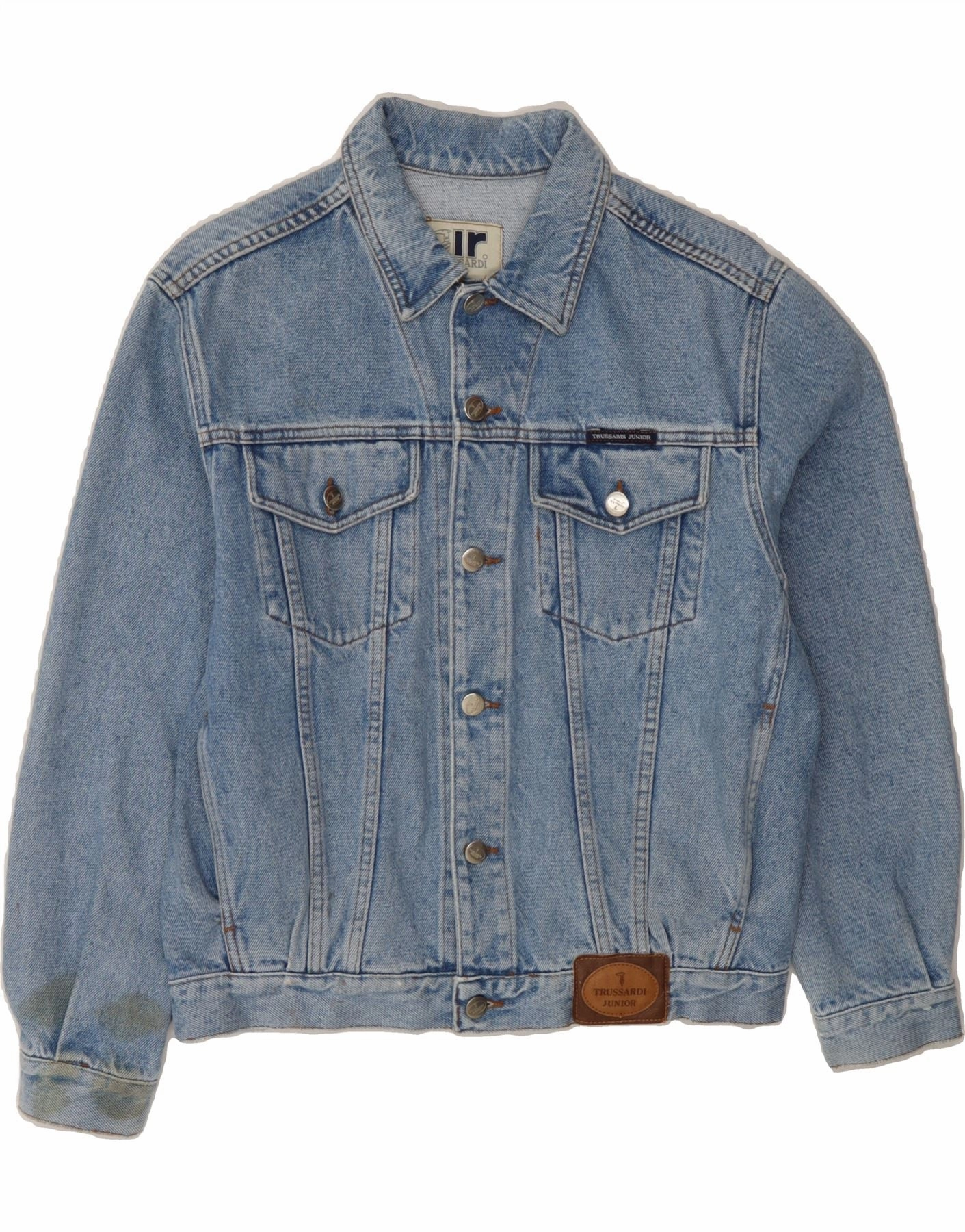 train journey moonlight TRUSSARDI Boys Denim Jacket 11-12 Years Blue Cotton