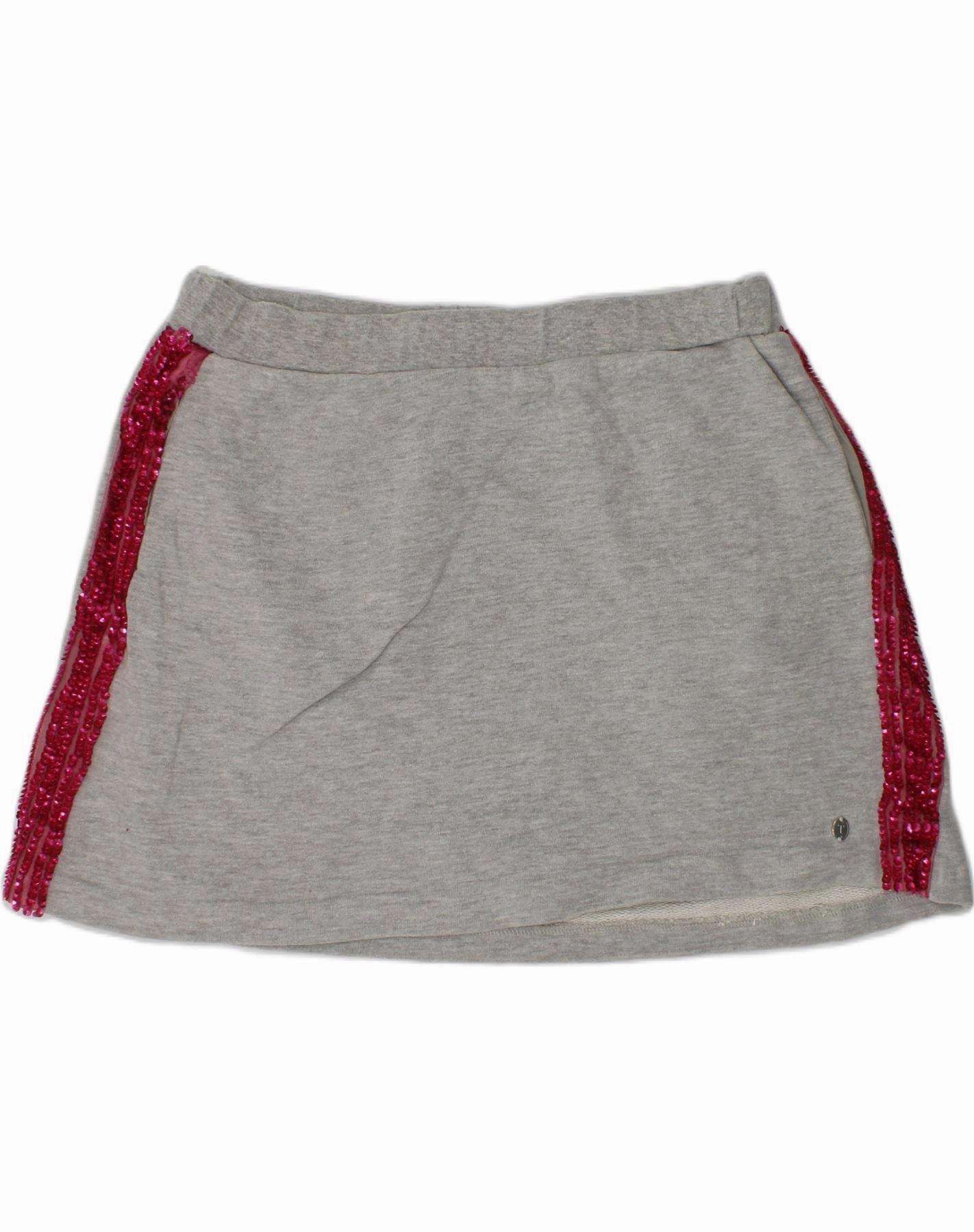 TRUSSARDI Girls Mini Skirt 13-14 Years W28  Grey wrap waist Evening Glow