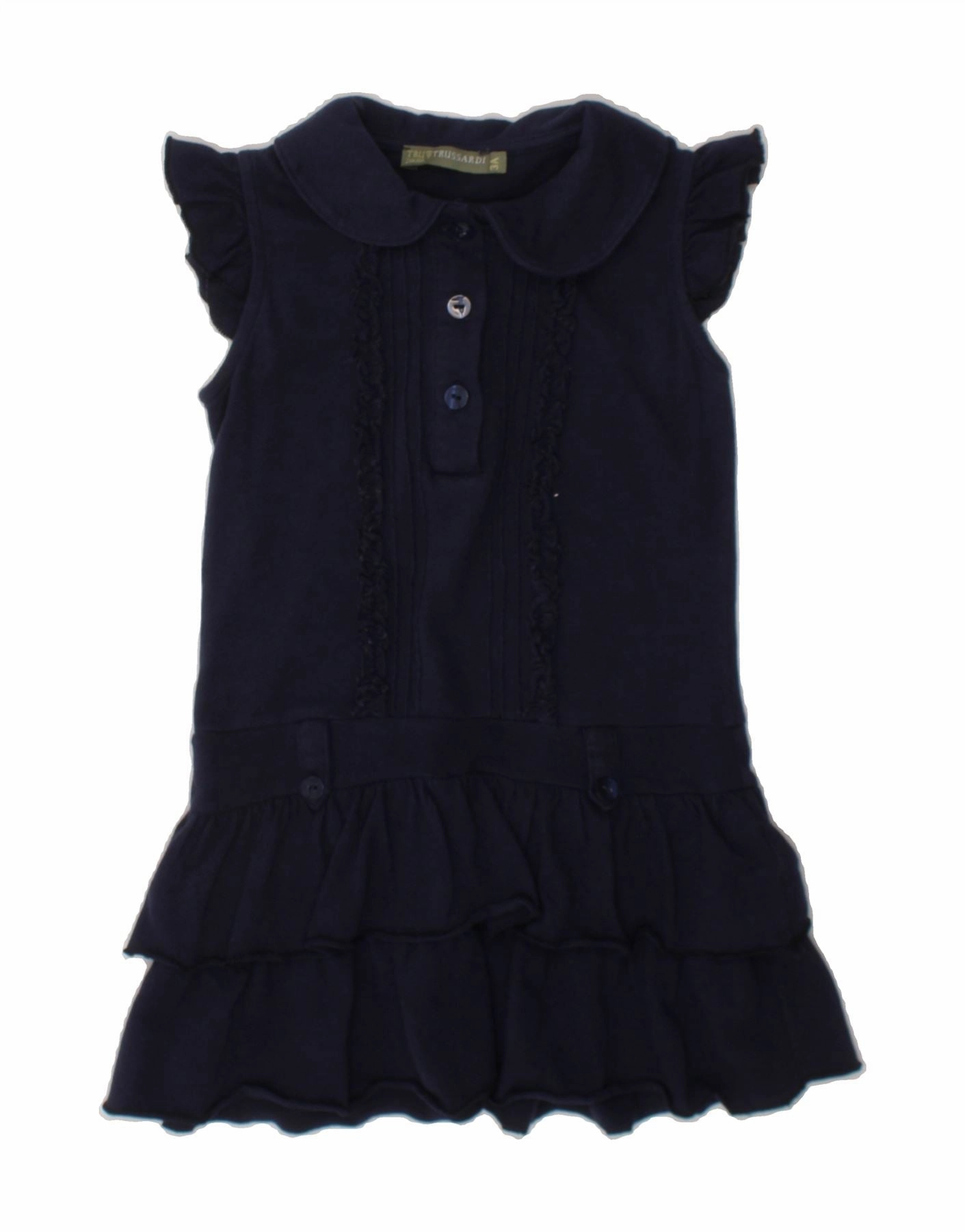 Work Fitwear TRUSSARDI Girls Polo Dress 2-3 Years Navy Blue Cotton