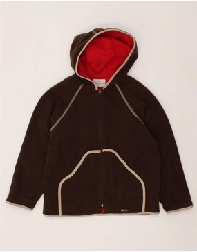 Glamour TRUSSARDI JUNIOR Boys Hooded Reversible Fleece Jacket 7-8 Years Brown