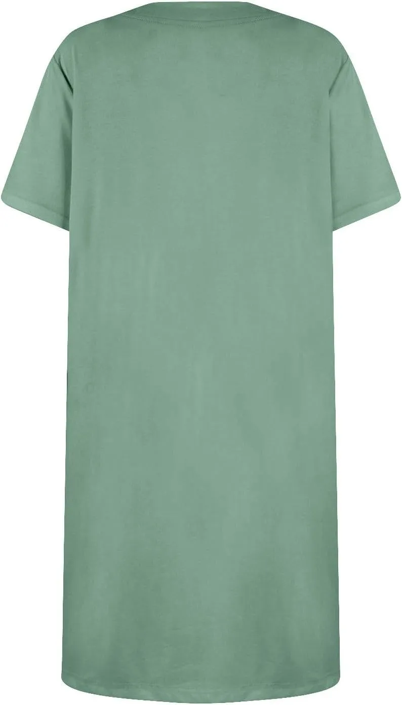 Tshirt Dress Women Summer Short Sleeve Square Neck Mini Dress Casual Cute Shift Vacation Beach Dress with Pockets