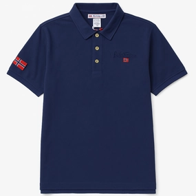 Comfortable Shape Casual Style Wear Norway Navy Blue Men Polo