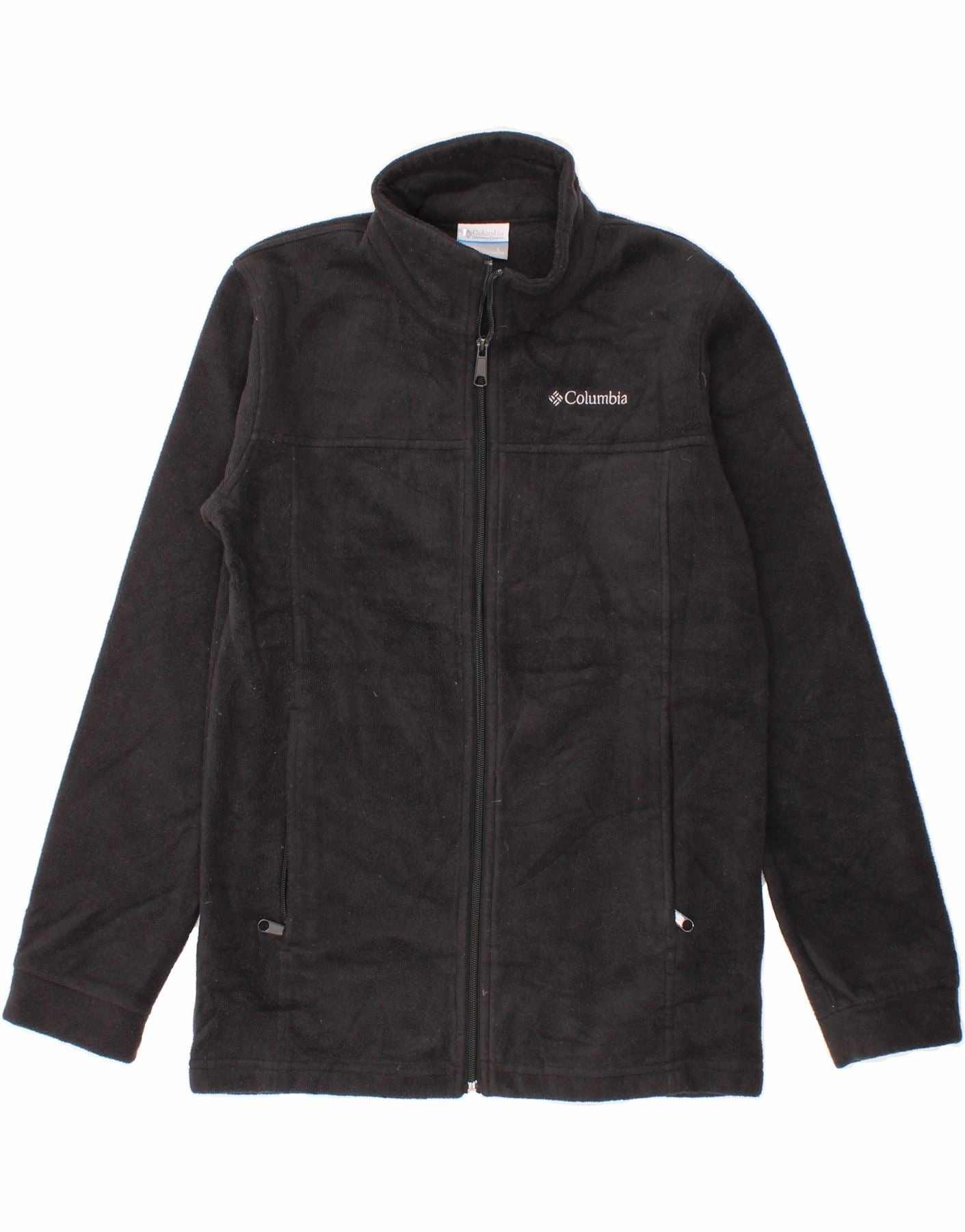 COLUMBIA Boys Fleece Jacket 14-15 Years Large  Black Polyester Compression Stitching