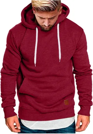 TUQIDEWU Mens Hoodies Pullover, Mens Sweatshirts Hoodies Winter Warm Fleece Pullover Casual Long Sleeve Hoodies with Pockets