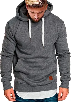 TUQIDEWU Mens Hoodies Pullover, Mens Sweatshirts Hoodies Winter Warm Fleece Pullover Casual Long Sleeve Hoodies with Pockets