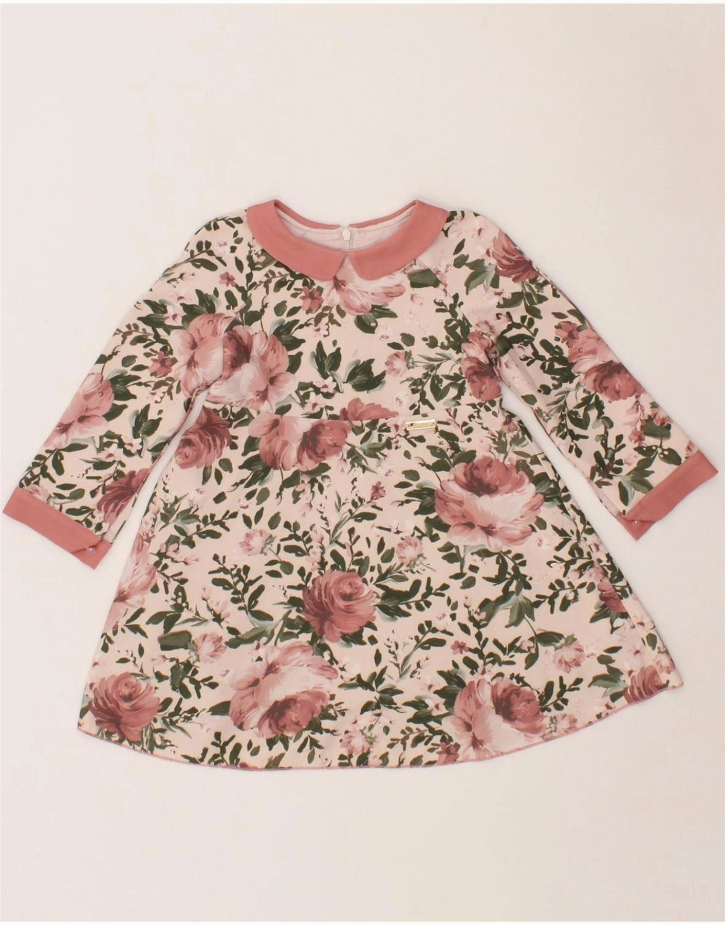 TWIN-SET Girls A-Line Dress 2-3 Years Pink Floral Red-Carpet