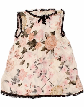 Flower Soft Fashion-Forward Fit TWINSET Girls Sleeveless A-Line Dress 4-5 Years Pink Floral