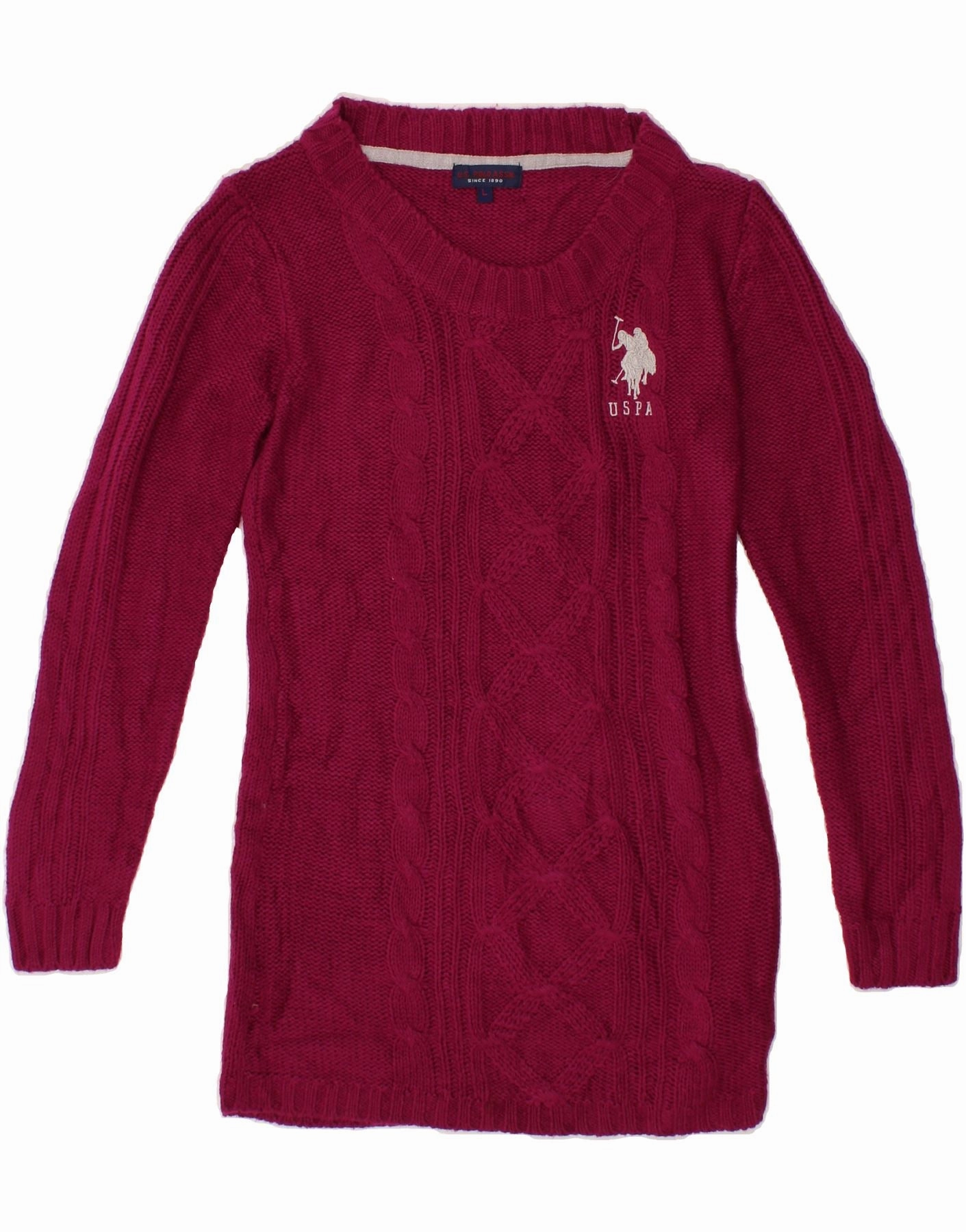 Cozy Comfort U.S. POLO ASSN. Girls Jumper Dress 11-12 Years Large Pink Acrylic