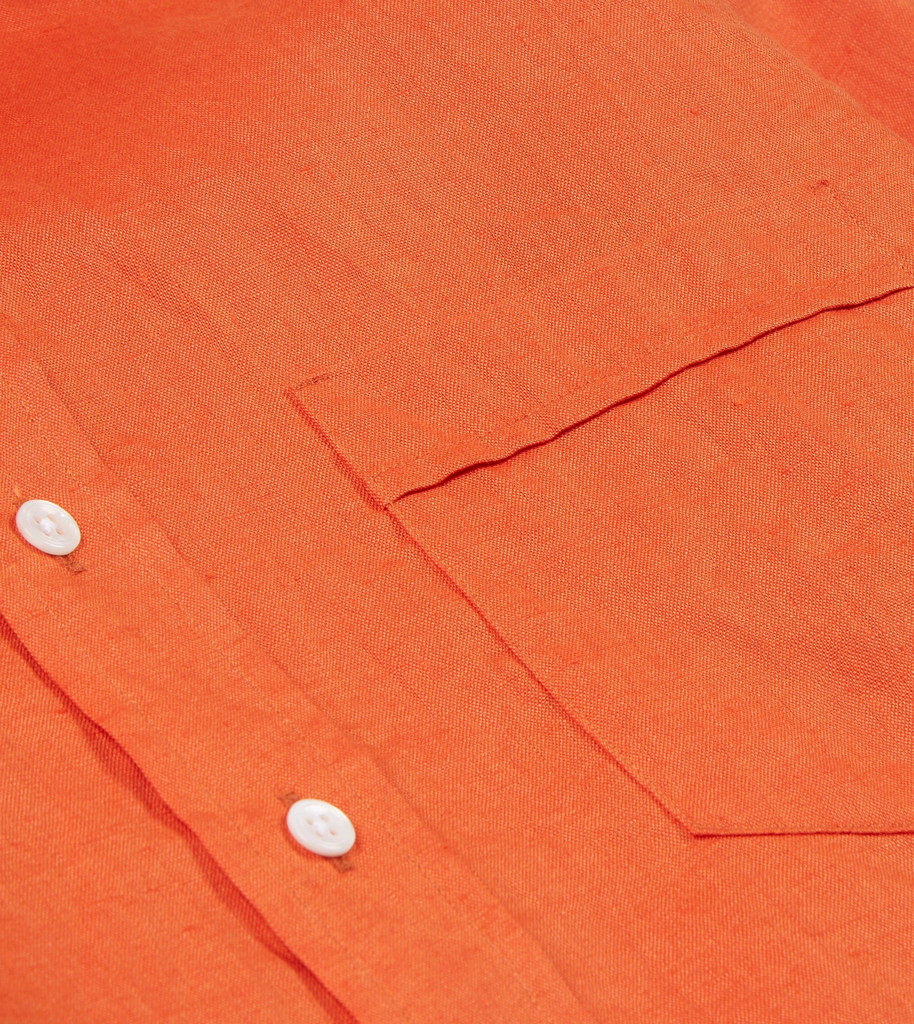 Fashion-Forward Orange Linen Spread Collar Shirt