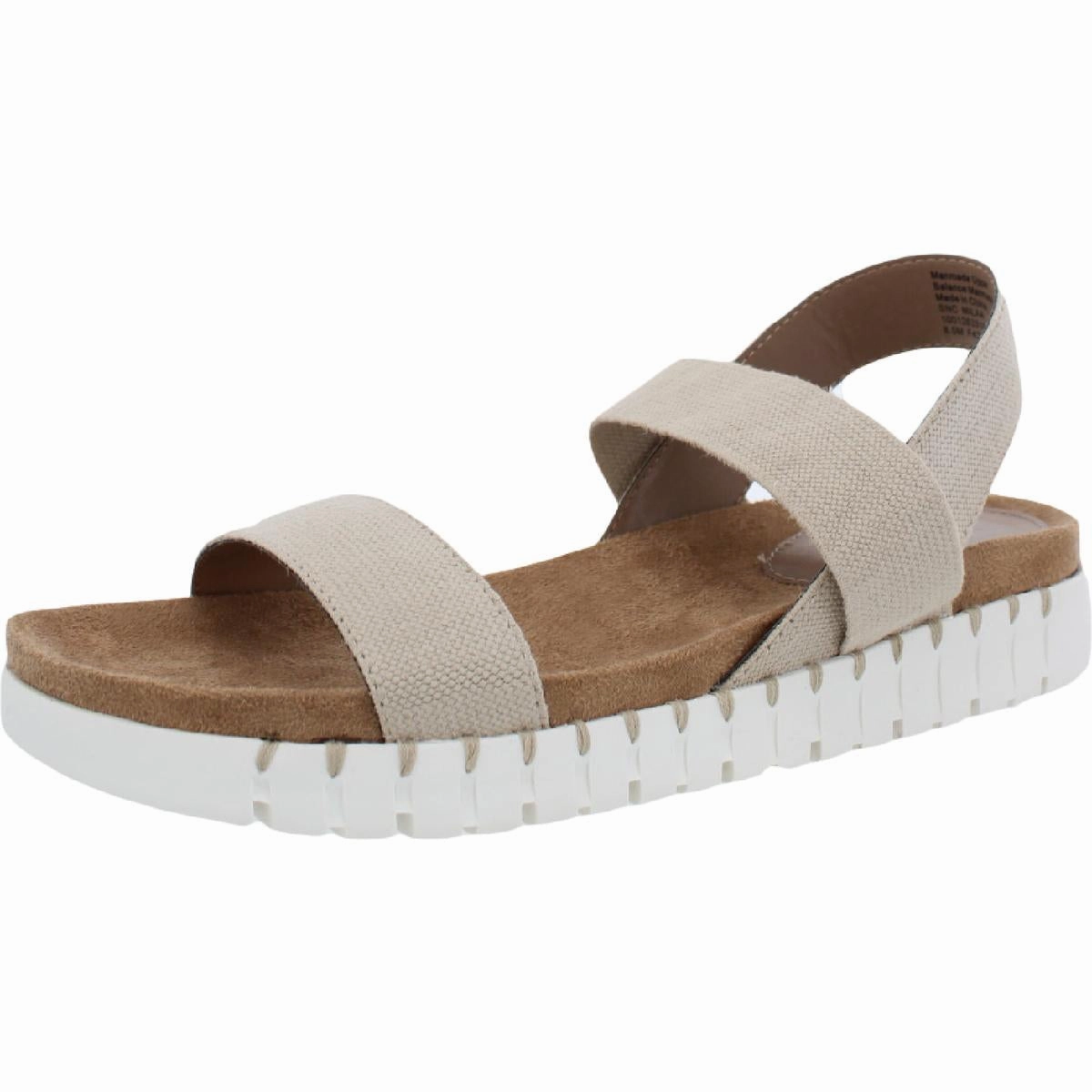 Milaa Womens Canvas Wedge Footbed Sandals Sure Hold Pattern Glow