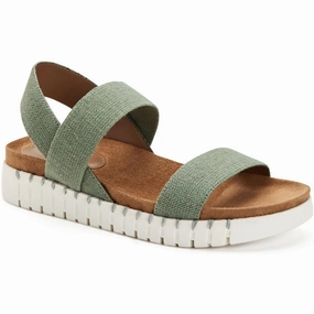 Grip Firm Milaa Womens Canvas Wedge Footbed Sandals