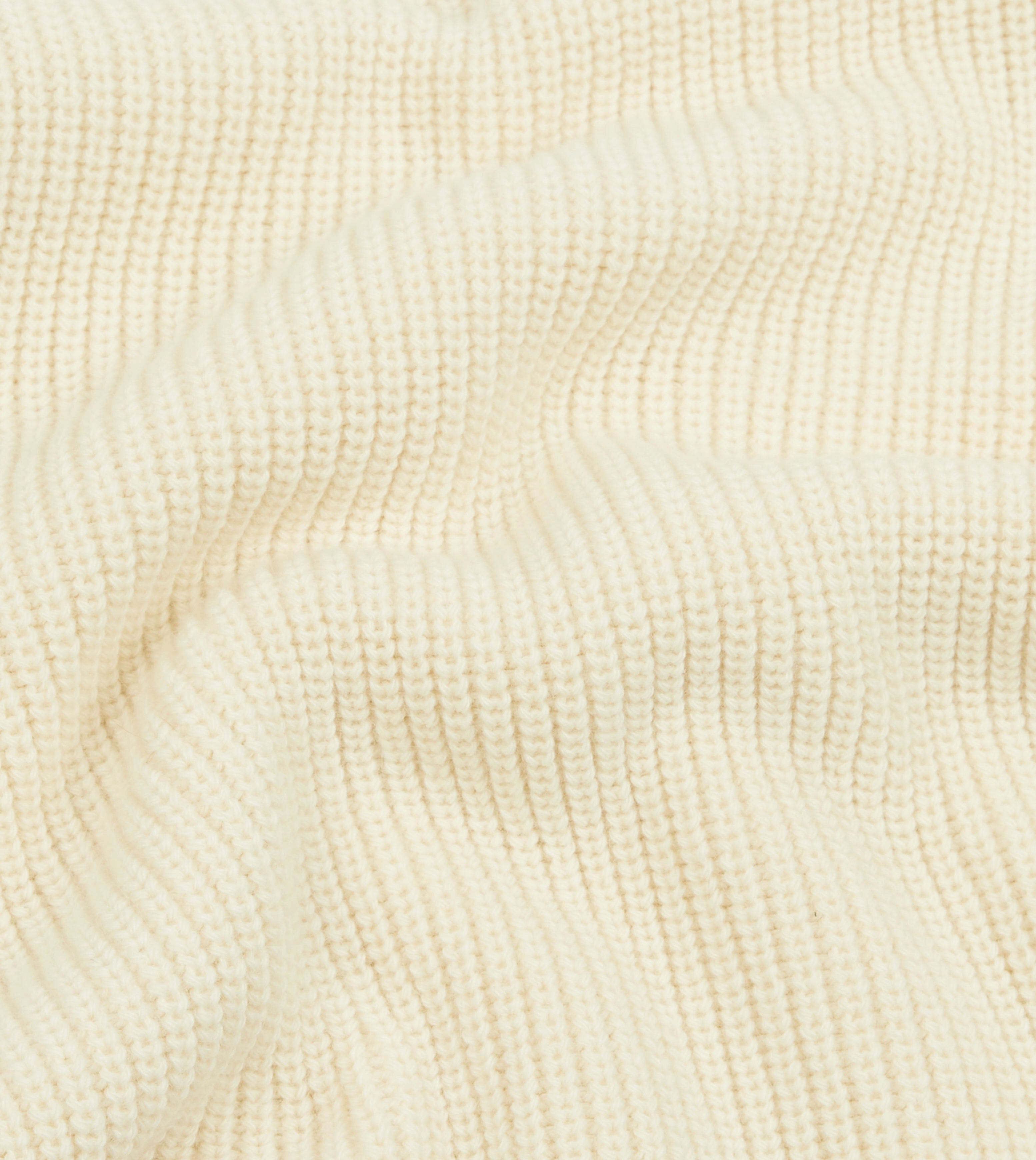 No Fuss Yearlong Favorite Ecru Alpaca Lambswool Ribbed Integral Collar Jumper