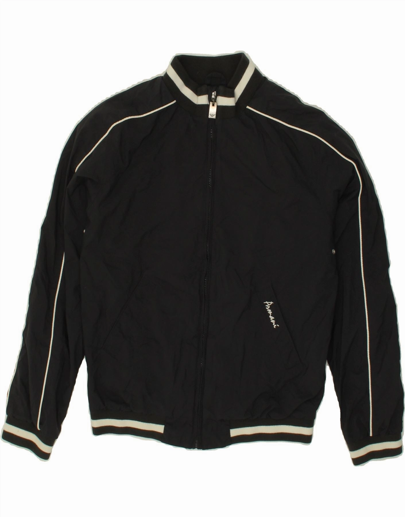 ARMANI TEEN Boys Bomber Jacket 11-12 Years Black Polyester wedding ceremony Impact Absorbing Padding