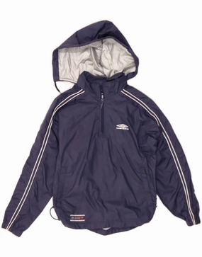 Esteem UMBRO Boys Hooded Pullover Rain Jacket 9-10 Years Navy Blue Nylon