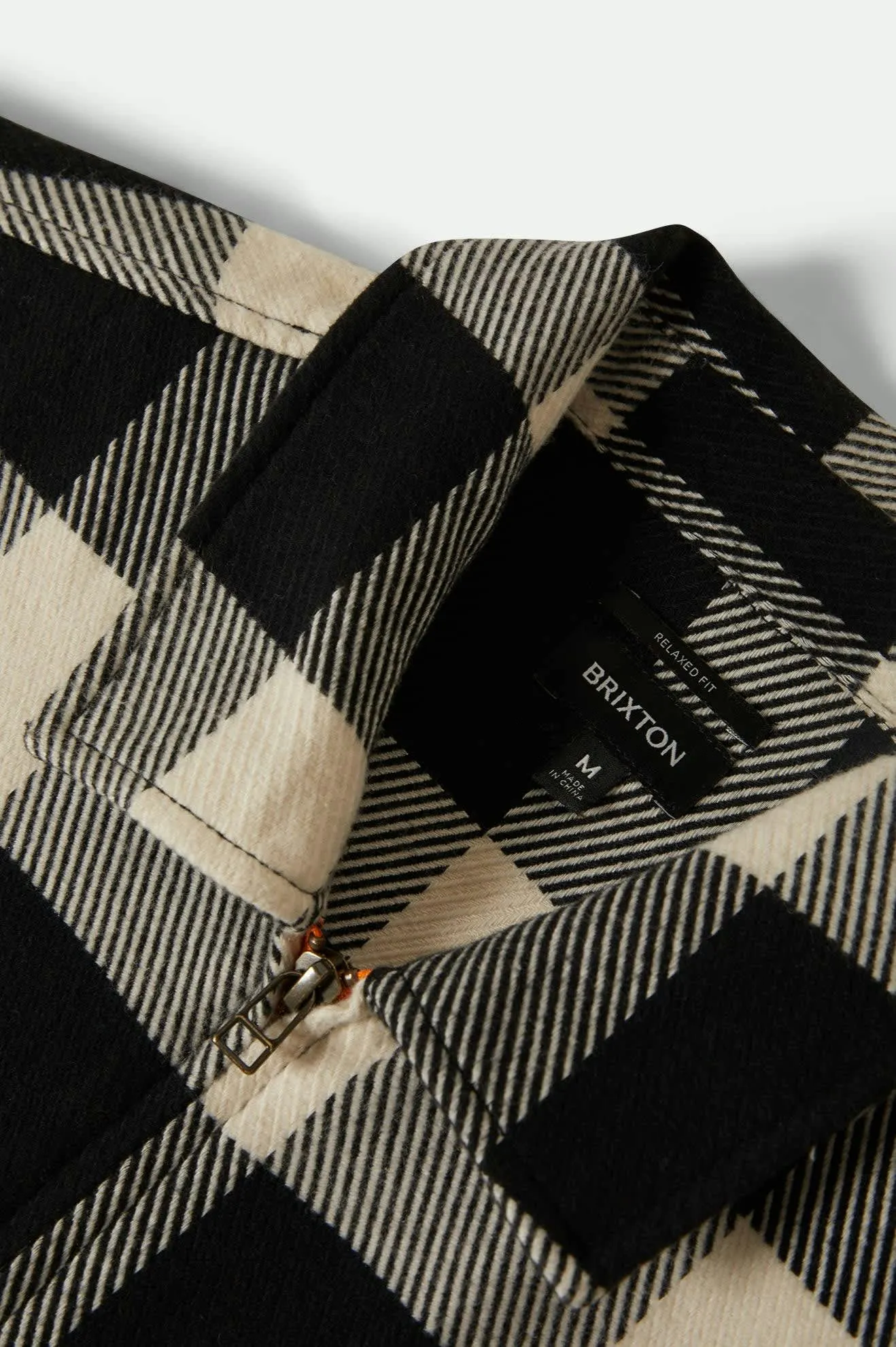 Union Full Zip Flannel - Off White/Black Summer Must-have Soft Collar Design