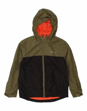Drop Hem Display EDDIE BAUER Boys Windbreaker Jacket 10-11 Years Medium Black Colourblock