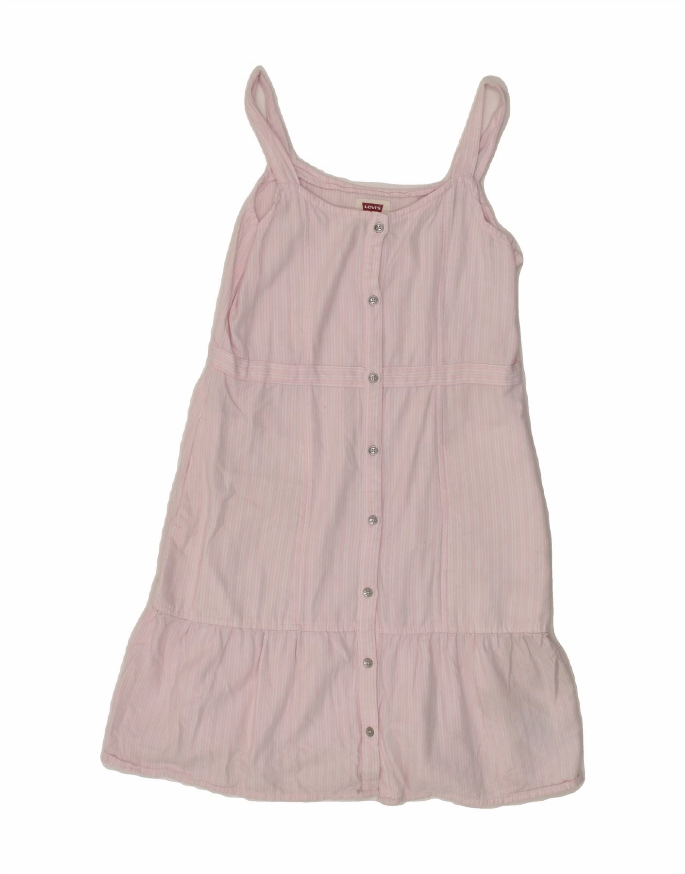 Smart Cut Light Cloud LEVI'S Girls Sundress 12-13 Years Large  Pink Pinstripe Cotton