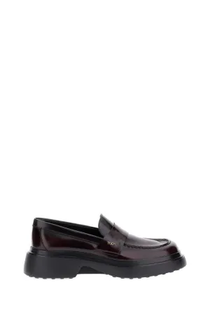 Heel Fit French Design Burgundy Leather Moccasin With Logo Detail