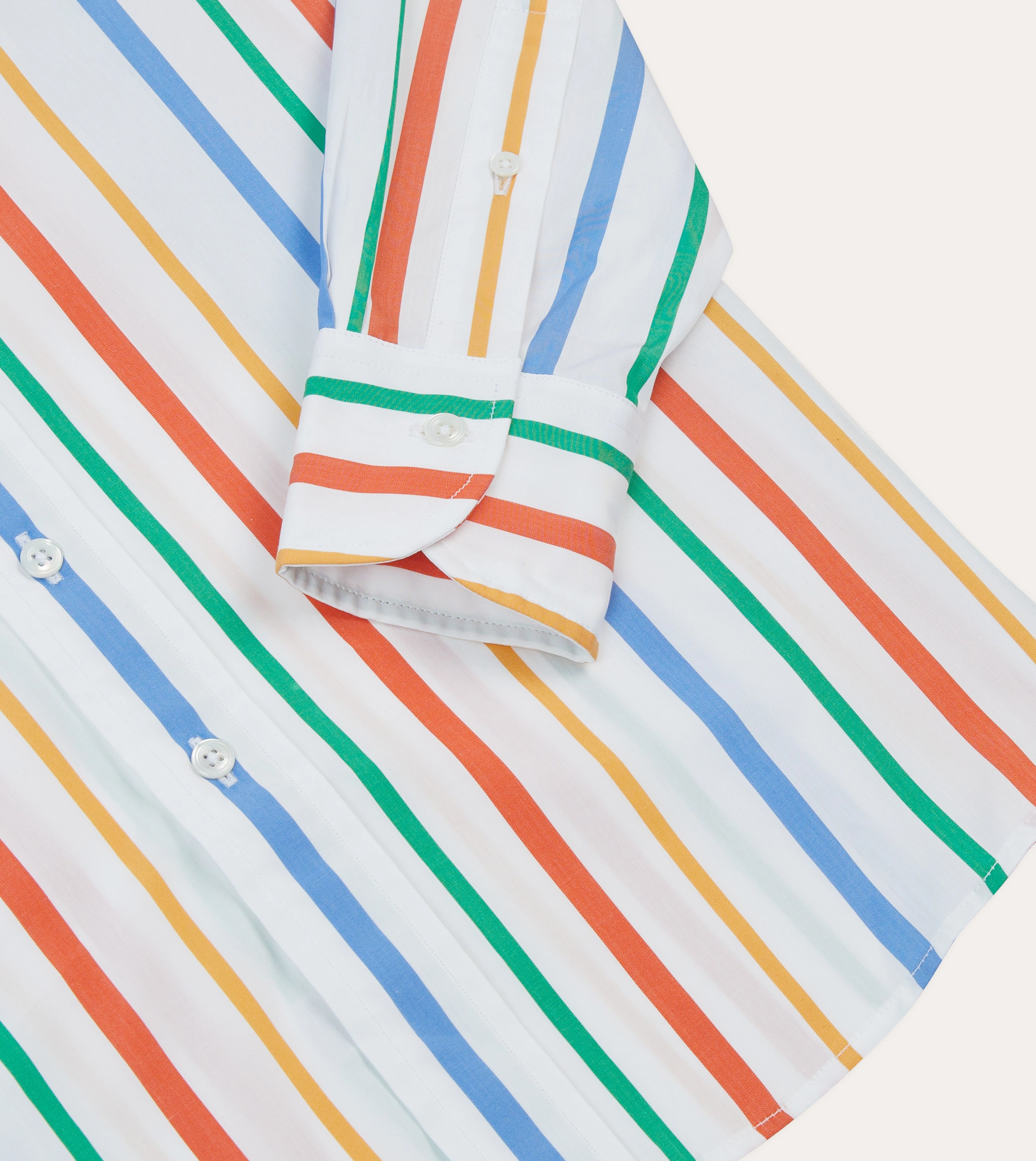 Weekend Outfit Effortless Style Multi Stripe Poplin Button-Down Shirt