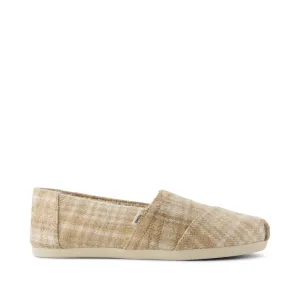 Wide Step All-season Leather Shoes Alpargata Natural Cozy Plaid