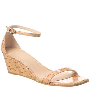 Stuart Weitzman Nudistcurve 50 Cork Wedge Sandal Suede Touch