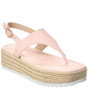 Neutral Style Stuart Weitzman Mel Leather Espadrille Flatform Sandal