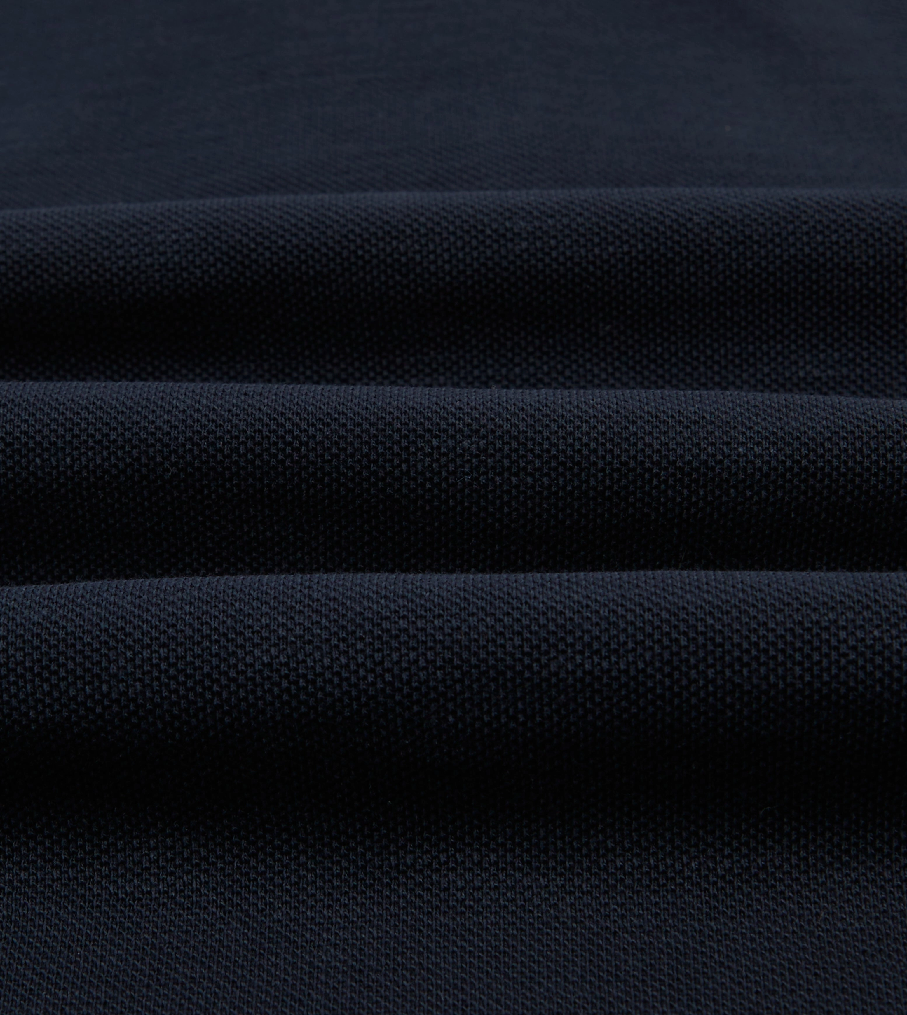 Effortless Fashion Navy Pique Cotton Long-Sleeve Polo Shirt
